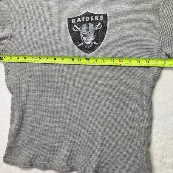 Oakland Las Vegas Raiders Logo VTG Long Sleeve Thermal Shirt Size L Front Hit - Picture 5 of 7